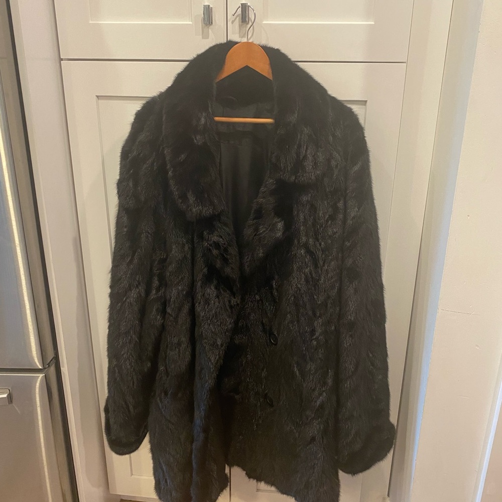 Valentino Garavani Black Teddy Jacket Plush Faux Fur